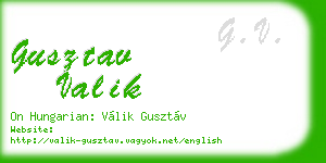 gusztav valik business card